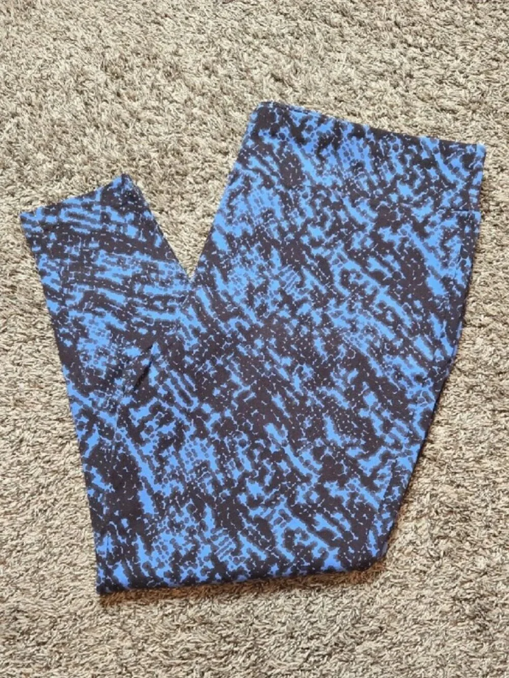 High Rise Fitted 3X 24W - 26W Plus Size Leggings Pants Snake Texture Blue Breeze - Picture 2 of 2